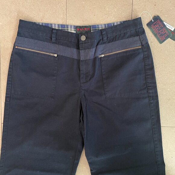 Ralph Lauren Navy Blue Woman's Cotton Pants-Sz.10-New with tags - Picture 2 of 10